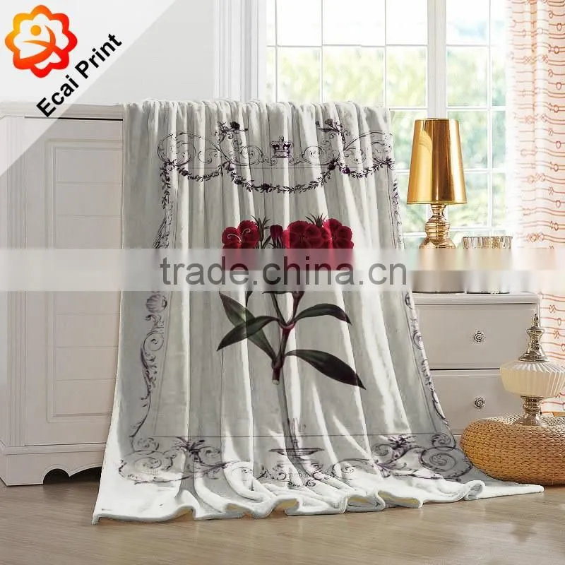 2016 hotel custom made sublimation blanket on the bed