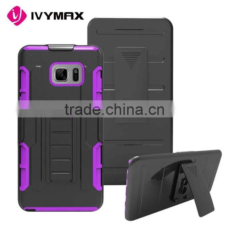 New arrival hybrid heavy duty phone case new kickstand holster case for samsung note 7