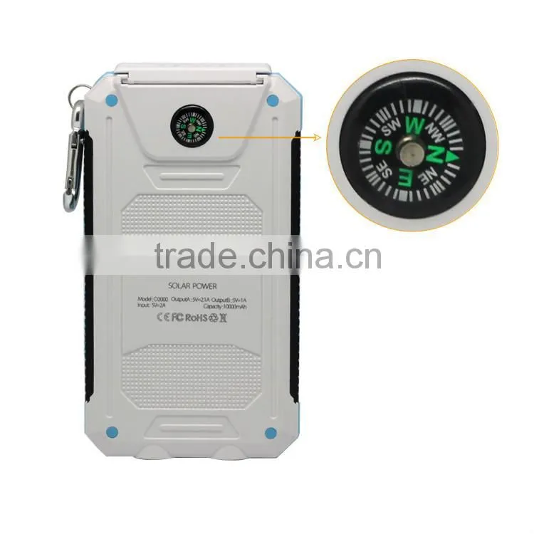 Universal portable compass usb 8000mah waterproof mobile phone powerbank