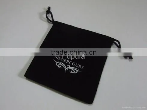 New black pouch velvet with silk-screen logo printed