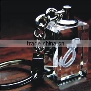 Wholesale promotion gift custom crystal glass keychain