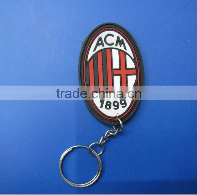 football team rubber soft pvc key chain