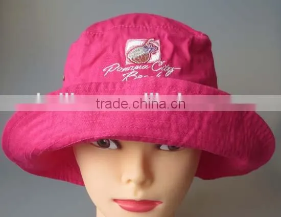 100% cotton high quality embroidery girl bucket hat,wide brim bucket hat