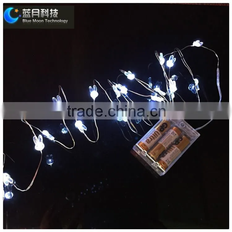 2m 20leds rabbit shape mini christmas light with battery box