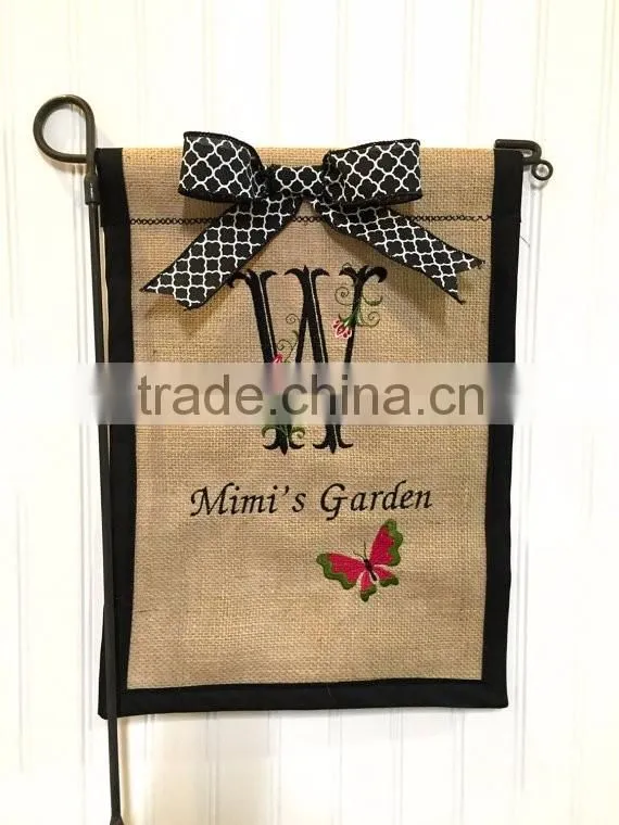 Factory selling garden flag blank burlap flags cheap garden flags