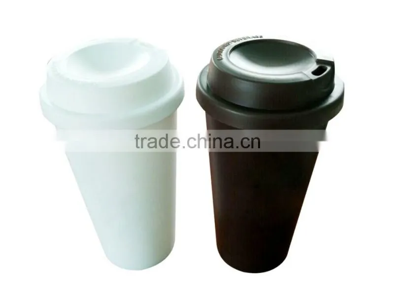 DOUBLE WALL PLASTIC COFFEE TUMBLER WITH PERSONALIZED LOGO
