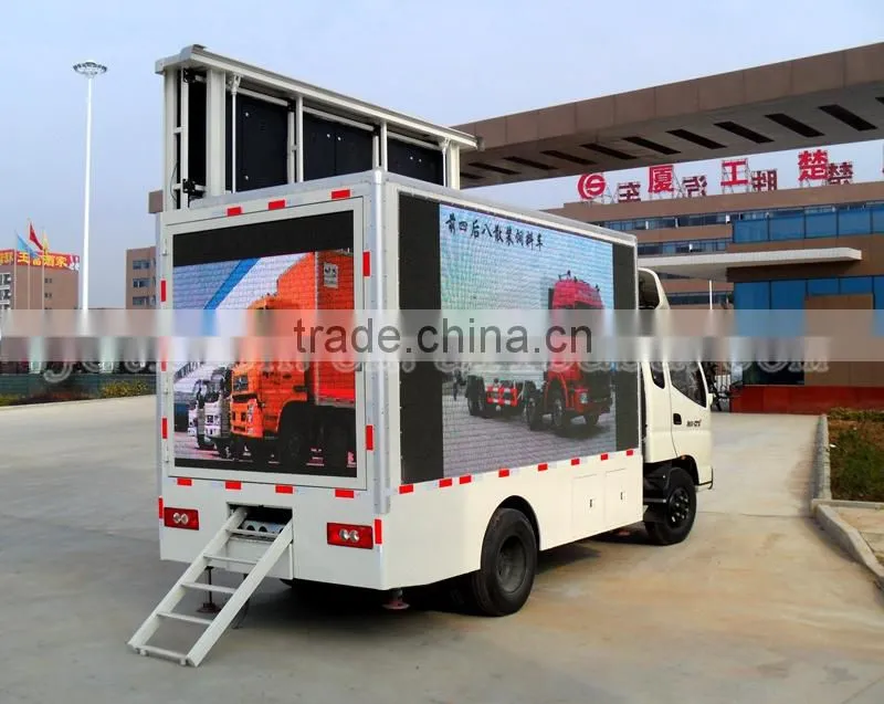 FOTON 4X2 100hp minintype Ad truck,Outdoor mobile advertising LED display screen truck