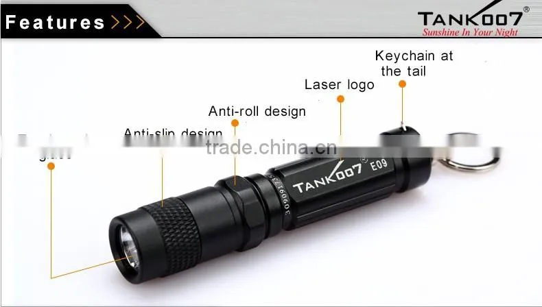 Waterproof mini led flashlight TANK007 E09 hand led torch
