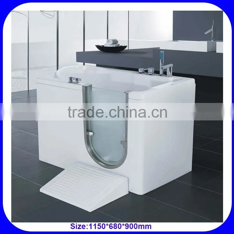 Portable elderly disabled walk in bathtub