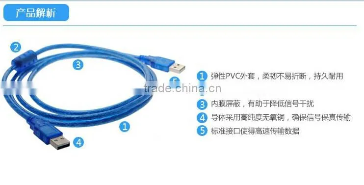 high quality male to male usb cable 1.5meter, 3 meters for choose