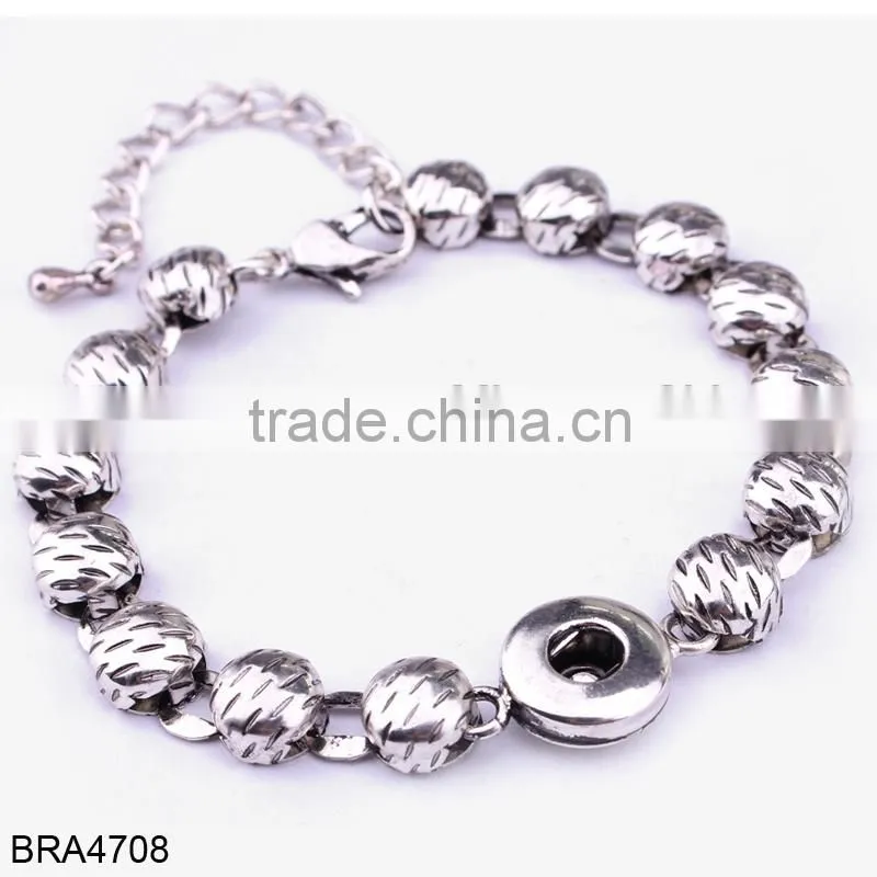 Hot New Products for 2015 Multichain Colorful Rope Custom Snap Button Bracelet
