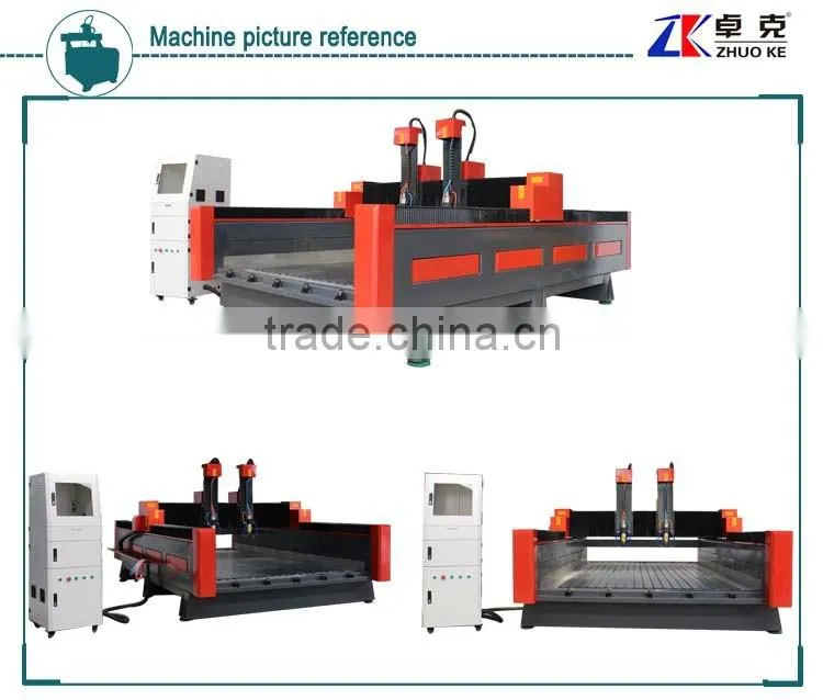 Z 500mm two heads cnc router stone cutter for marble granite ZK-1530 1500*3000mm
