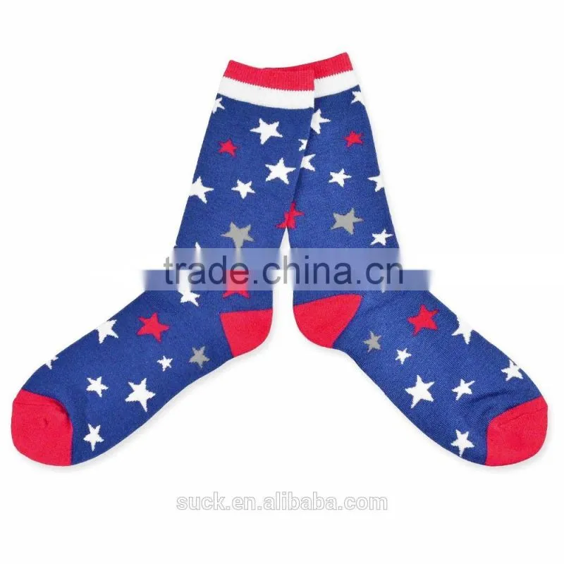 fashion cute combed cotton American Star & Stripes Flag Socks for Men and Women