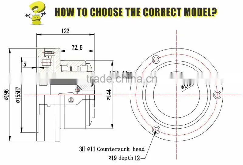 JAB-42 high speed Pneumatic power air 173E collet type lathe collet chuck