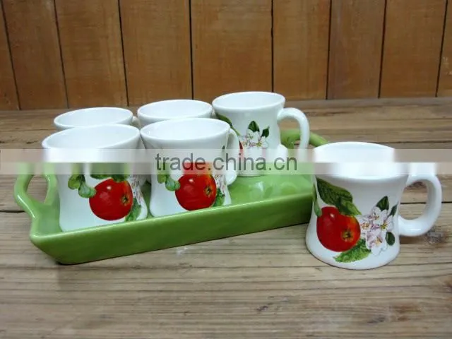 Beautiful Ceramic 3 Compartment Serving Dinner Dish in Apple Shape