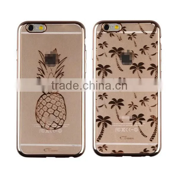 C&T High Impact Hybrid Ultra Slim Flower Pattern Electroplate Case Cover For iPhone 6