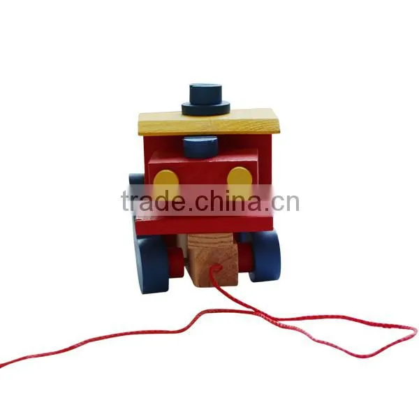 Colourful wooden toy forklift