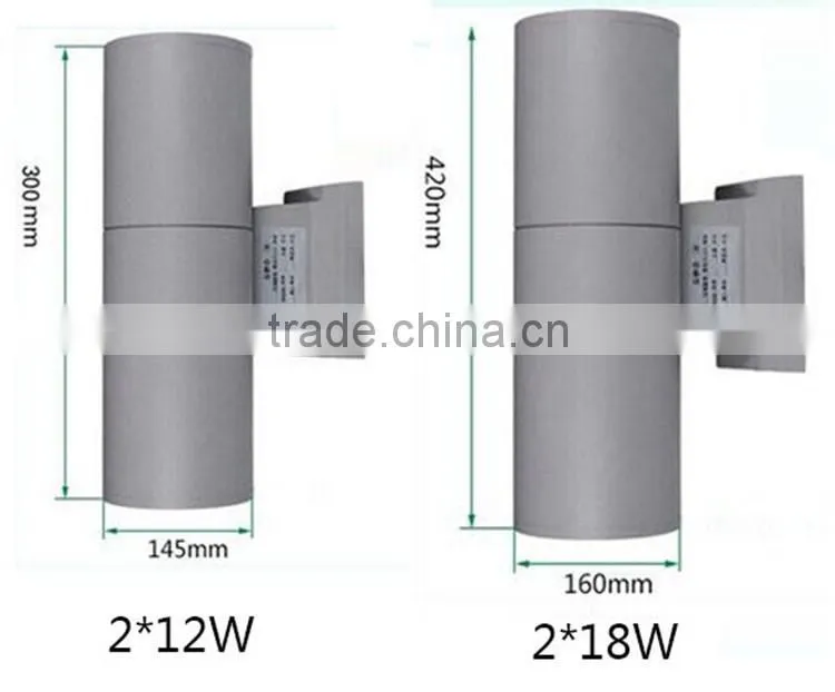 RoSH CE P65 aluminium outdoor wall mounted led light 18W