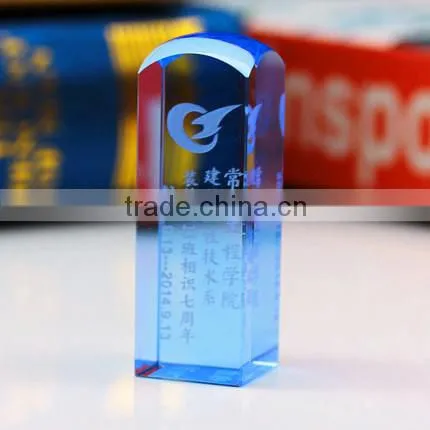 customized crystal glass seal stamp for gift or decoration