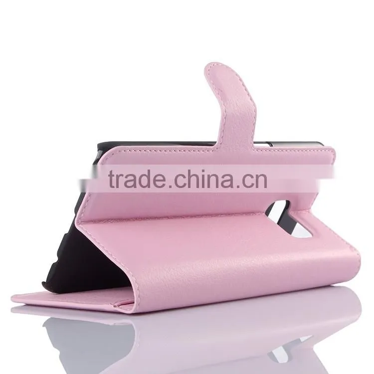 Hot Selling Ultra Thin Lichee PU Leather Case Wallet Folio Flip Cover for Samsung GALAXY S6 edge Plus