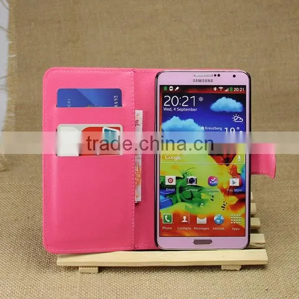 Wholesale Folio Stand Case for Samsung GALAXY Note3 N9000 PU Leather Flip Cover with Wallet