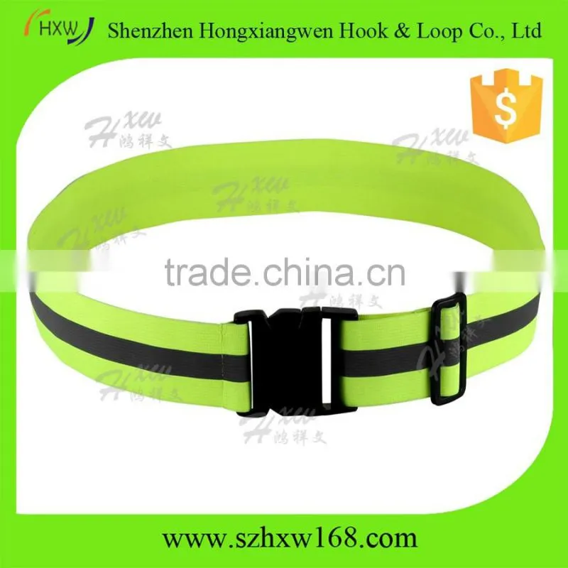 Neon Yellow Elastic Adjustable Buckle Safety Belt Cycling Walking