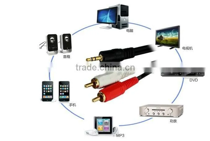 bentaf digital stereo plug audio 3M video cable 3.5mm to 2RCA