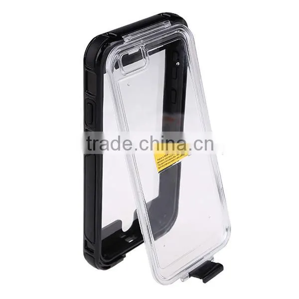 Black Fingerprint Recognition Shockproof Waterproof Phone Case for iPhone 6 4.7 Inch