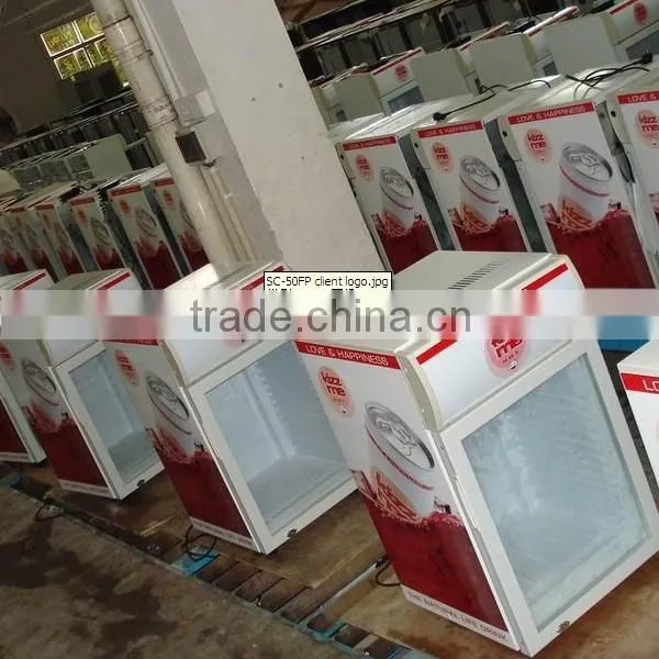 50L glass door display beverage cooler for beer' s brand promotion