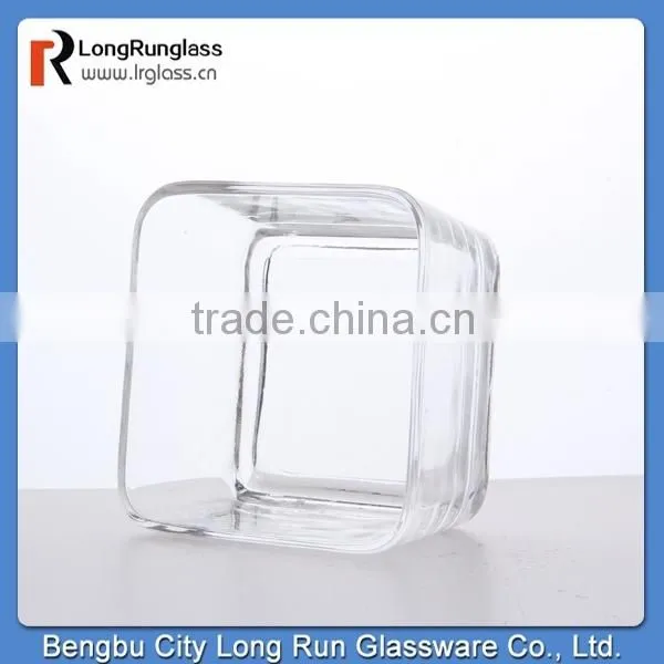 LongRun wedding decoration 300g crystal glass candle holder with square bottom