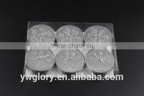 Sliver glitter snow flake tea light, glitter flake tea light, snow flake tea light