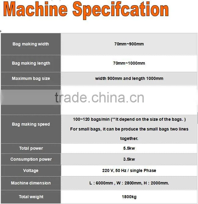 High Speed Automatic Two Seal Side EPE foam bag making machine