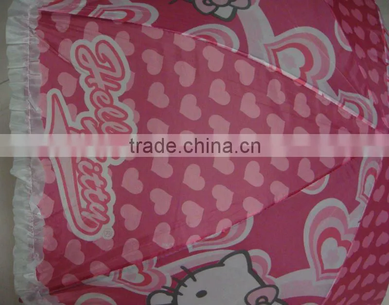 19" flower brim cartoon design kid umbrella with whistle