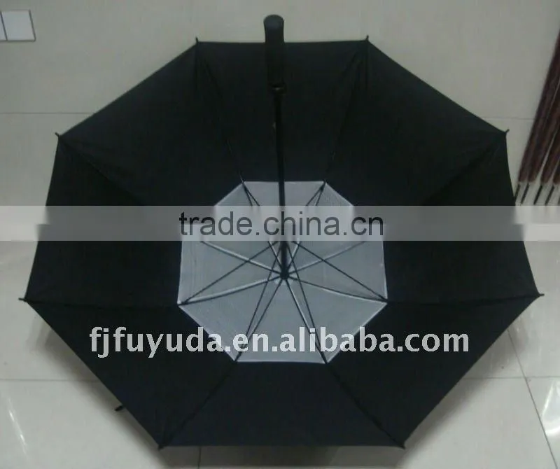 big black double layers strong windproof golf umbrella