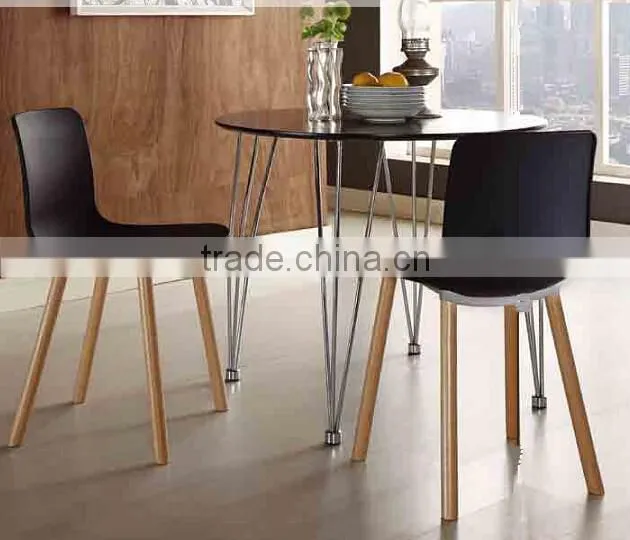 High Quality New Design Plastic Wooden Legs Chair Wholesale