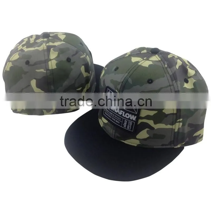 High quality camouflaged fabric cotton wholesale flexfit snapback hats