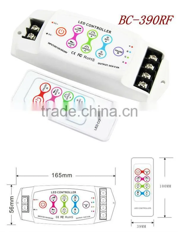 DC12v - 24v led rgb controller with rf remote-control