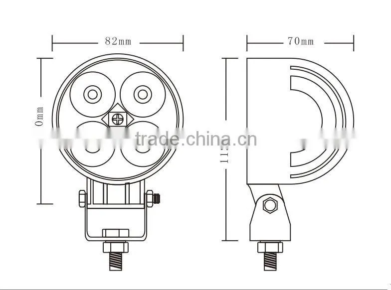 High Quality 12 watt 4 inch Working led lights 12v offroad auto 12w led working light for car