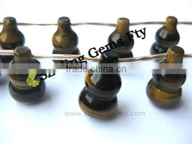 Hot seller loose gemstone,tiger eye gourd shaped beads