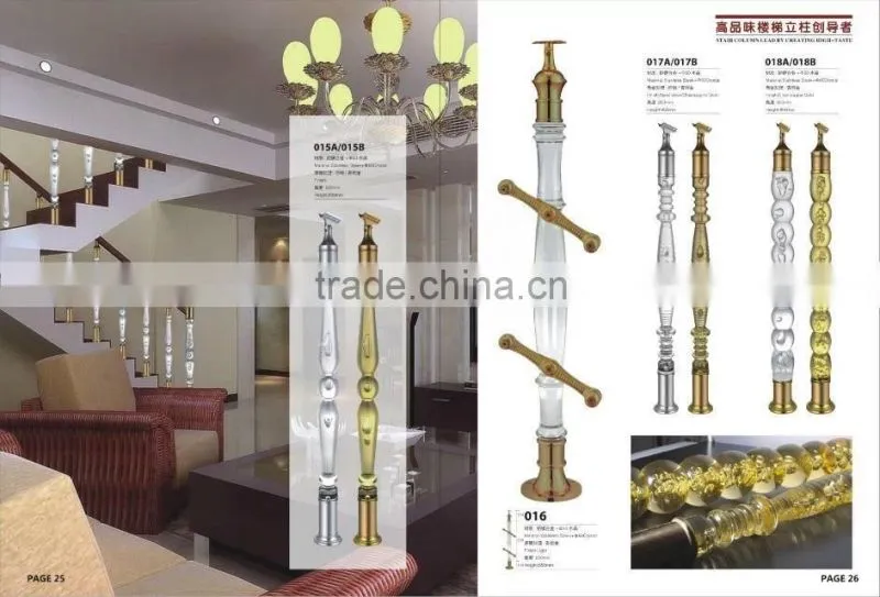 stainless steel acrylic /crystal baluster/crystal railing in alibaba manufacturer