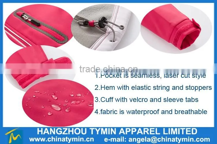 women white and red waterproof softshell jacket