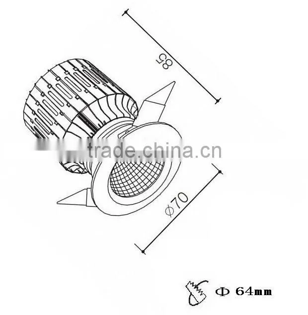 Anti-glare design 10W 15W recessed cob round led ceiling BW8208
