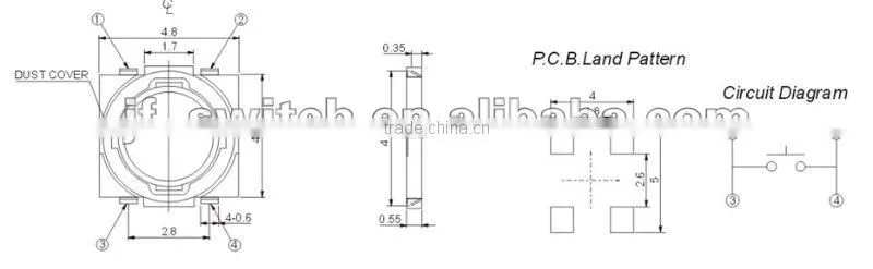 miniature tact switch ts-1197A