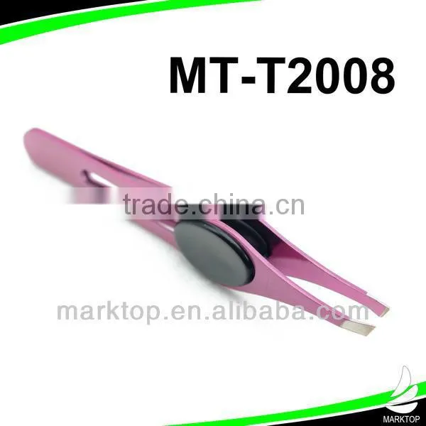 Big handle pad stainless steel facial hair tweezers