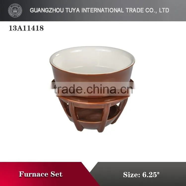 Hot sale ceramic colorful chocolate fondue for hotel