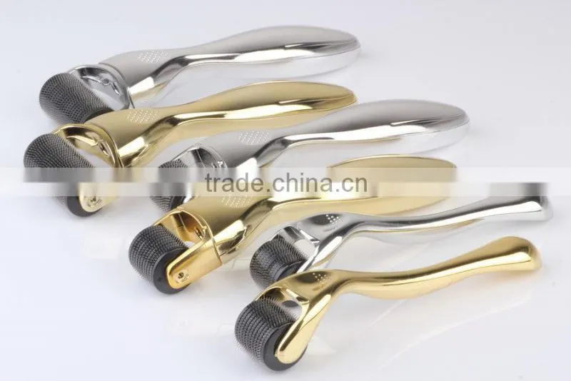 Professional home use 1200 needles micro needle roller 2.0mm gold/silver handle derma roller