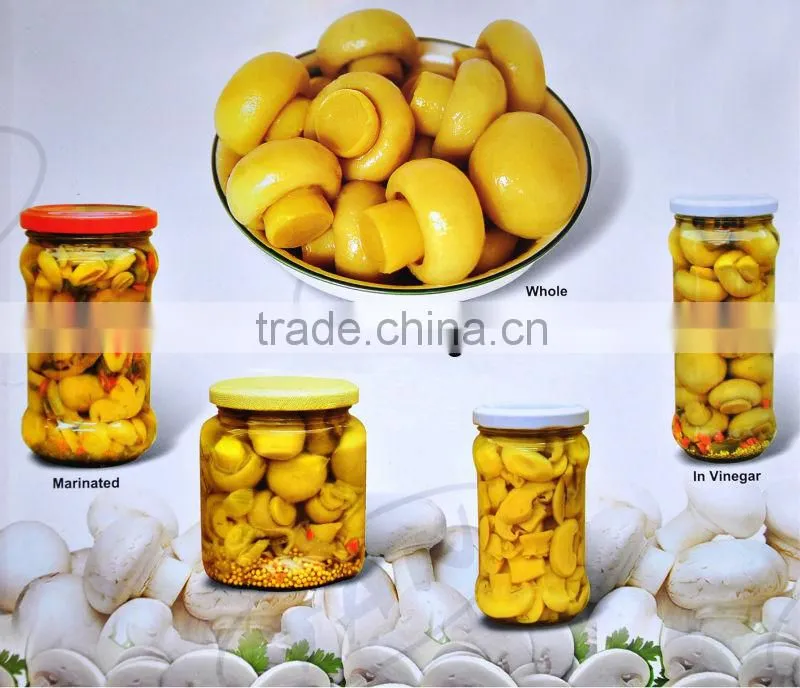 30% whole slice Mushroom In Glass Jar p&s 314ml/580ml/720ml