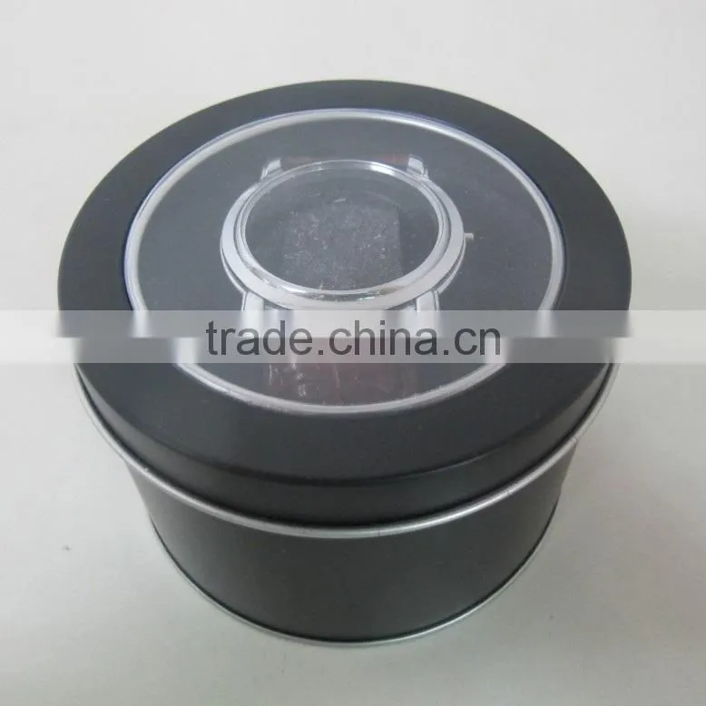 top quality round watch boxes wholesale fashion watch storage box OEM watch box with PVC window lid