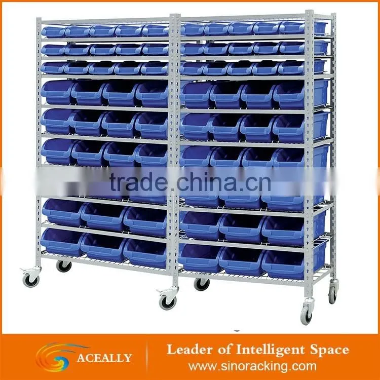 2017 Rivet Mobile Rack With Wheels storage bin unit from China