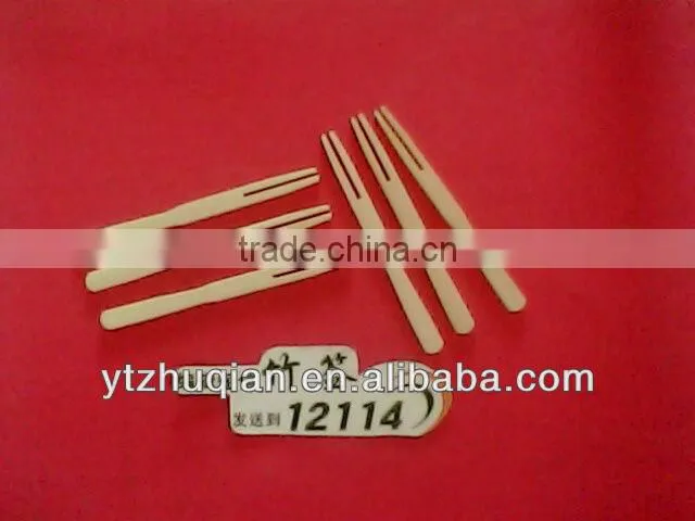 disposable small bamboo fruit fork spoon set